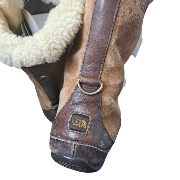 THE NORTH FACE Abby Apres snow winter boots shearling leather worn used 9.5 - Picture 3 of 16